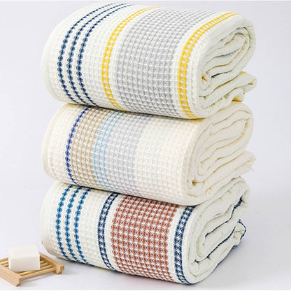 Serviette de bain en coton Ownkoti à rayures colorées