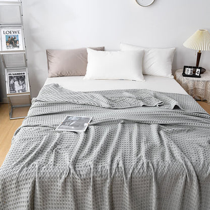 Couette réversible en coton gaufré uni