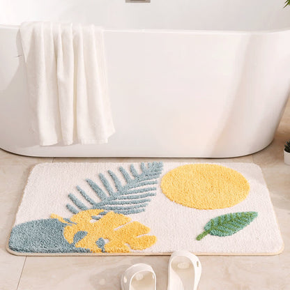 Tapis de bain antidérapant absorbant l'eau rural