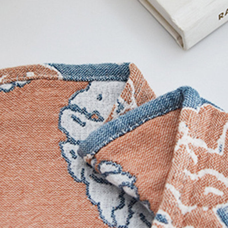 Serviette décorative en coton à imprimé floral Ownkoti (2 pièces)