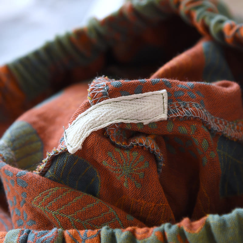 Ensemble de vêtements de détente en gaze de coton vert feuille