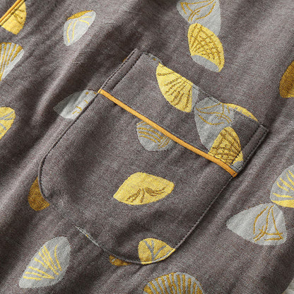 Ensemble pyjama de luxe en coton coquille avec revers