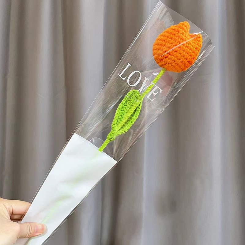 Tulipe tricotée à la main au crochet
