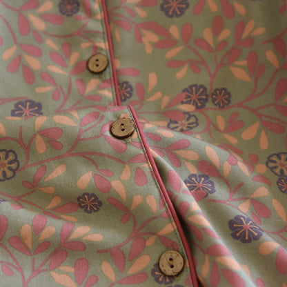 Ensemble de vêtements d'intérieur en coton et soie à fleurs - image 6