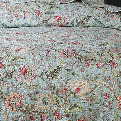 Couette florale vintage avec taies d'oreiller