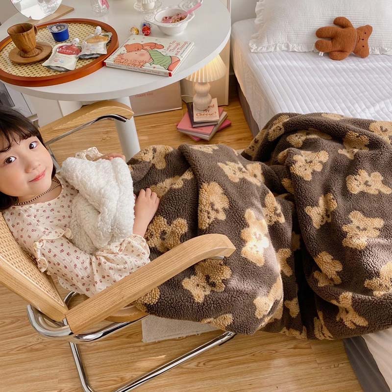 Couverture réversible Ownkoti avec un joli motif d'ours