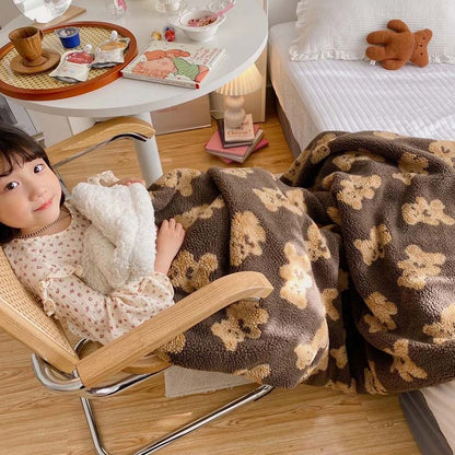 Couverture réversible Ownkoti avec un joli motif d'ours