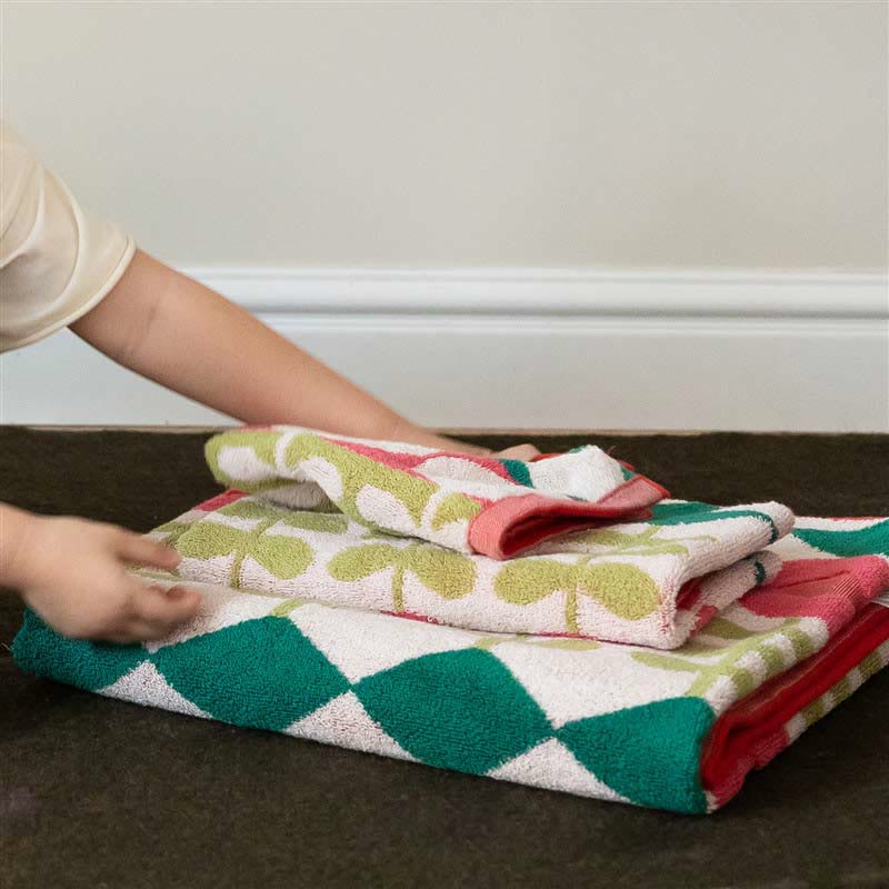 Serviette élégante en coton peigné à imprimé floral