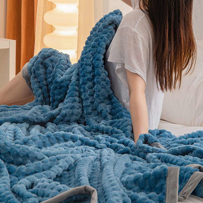 Couverture réversible unie en velours doux