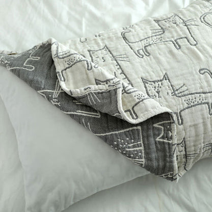 Coussin décoratif en coton imprimé chat Ownkoti (2 pièces)