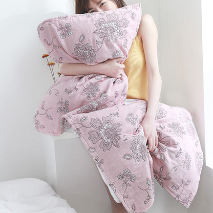 Serviette de toilette double face en coton à motif floral bohème (2 pièces)