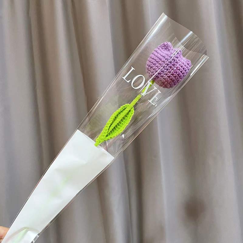 Tulipe tricotée à la main au crochet
