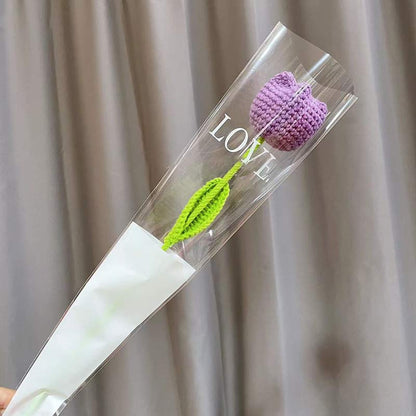 Tulipe tricotée à la main au crochet