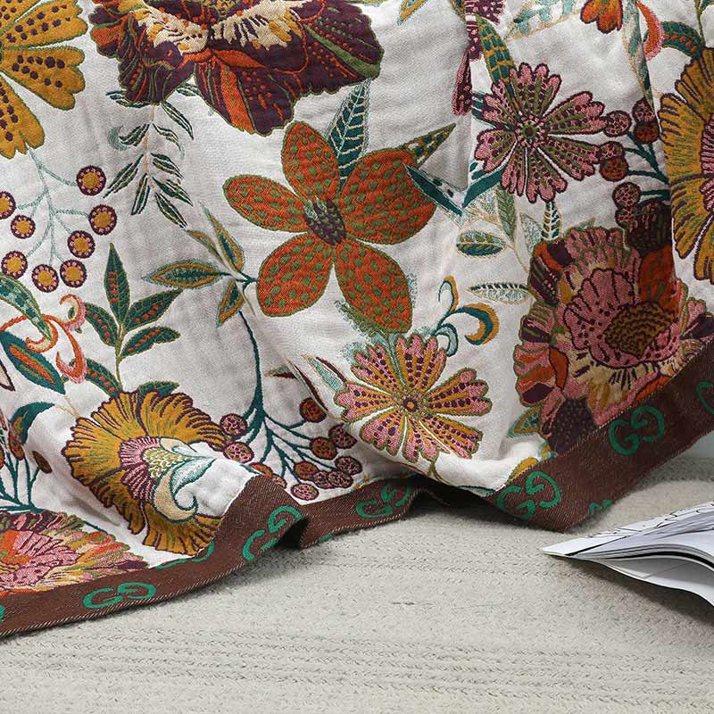 Couette réversible en coton à motif de fleurs luxuriantes Ownkoti