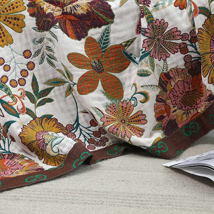 Couette réversible en coton à motif de fleurs luxuriantes Ownkoti