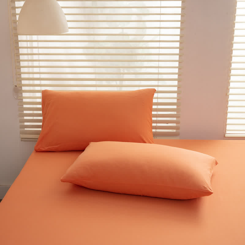 Taie d'oreiller décorative unie en pur coton