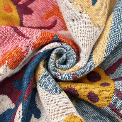 Couette réversible en coton avec des fleurs aux couleurs vives