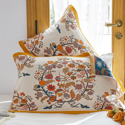 Serviette oreiller respirante à motif floral fleuri (2 pièces)