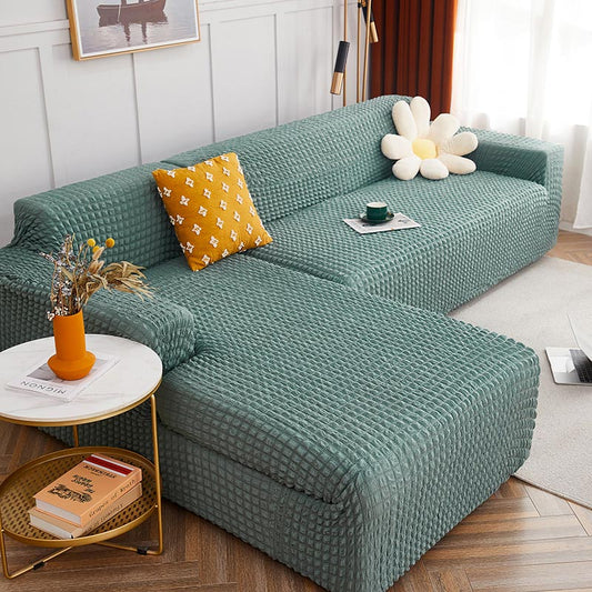 Housse de canapé extensible en seersucker couleur pure Ownkoti