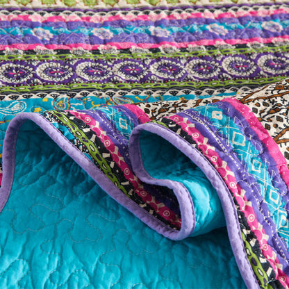 Couette rayée style jacquard avec taie d'oreiller