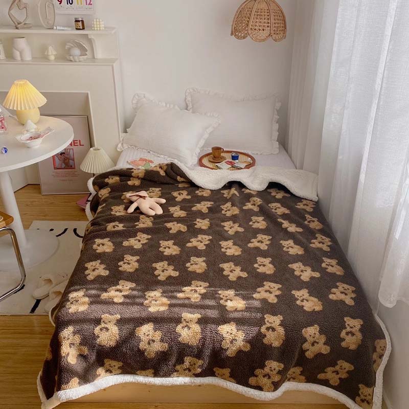 Couverture réversible Ownkoti avec un joli motif d'ours