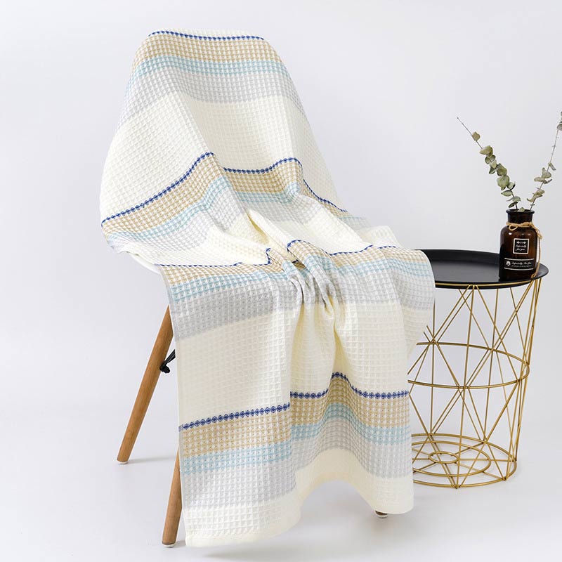 Serviette de bain en coton Ownkoti à rayures colorées