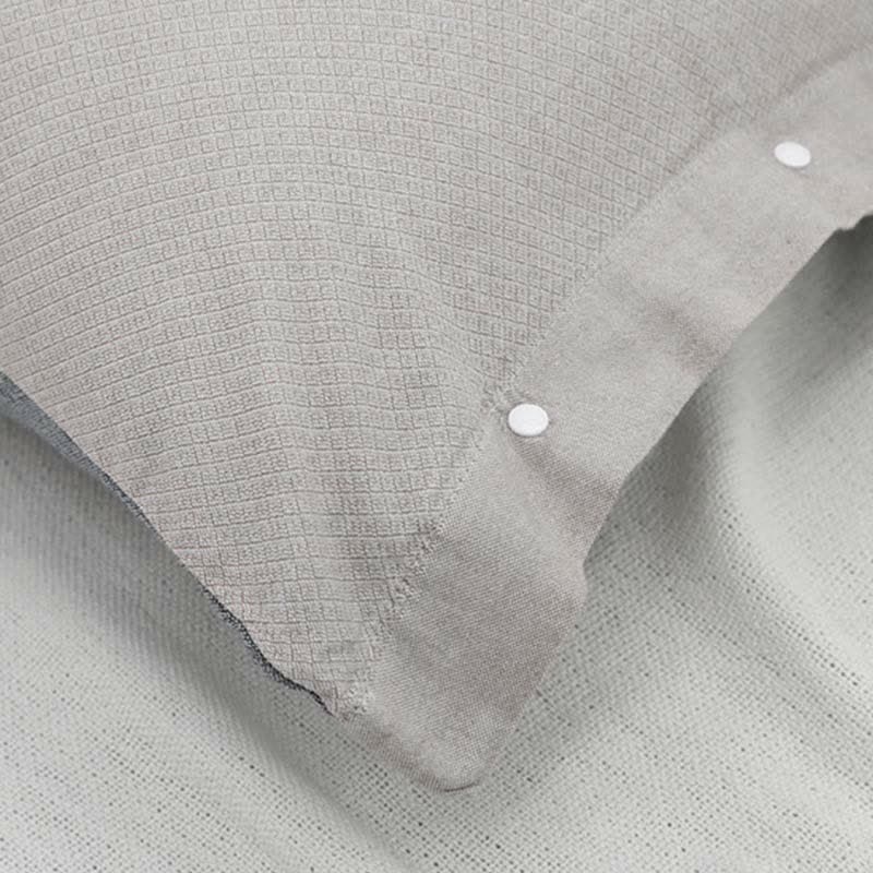 Taie d'oreiller simple en coton avec boutons de couleur pure (2 pièces)