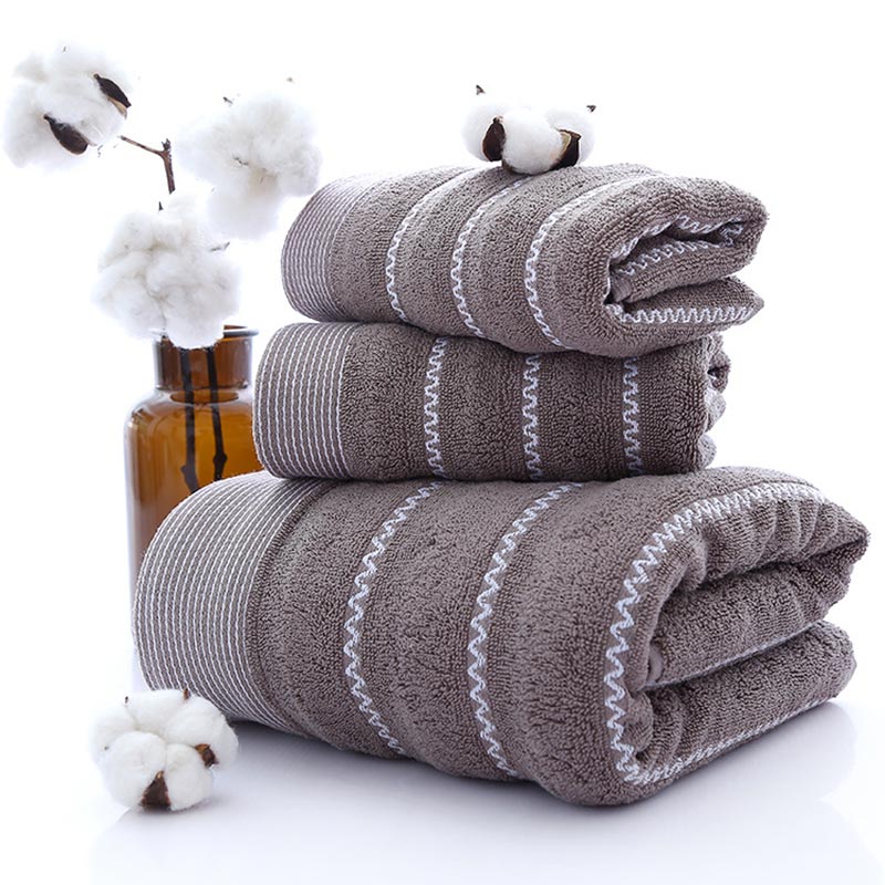Ensemble de serviettes de bain rayées Ownkoti