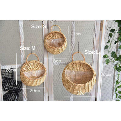 Panier à plantes tissé à la main Ownkoti avec poignée (3 pièces)