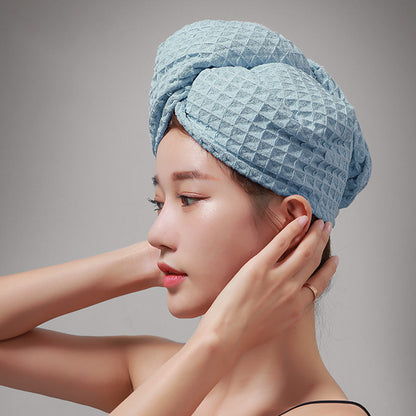 Serviette sèche-cheveux avec motif gaufré et boutons