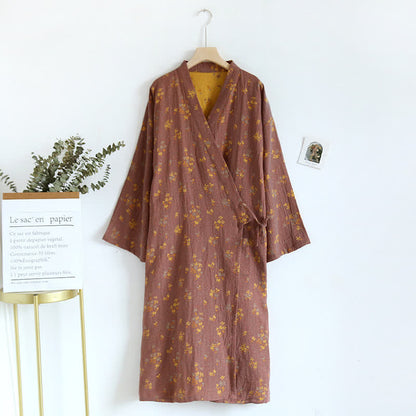 Pyjama peignoir en coton confortable et ample à motif floral