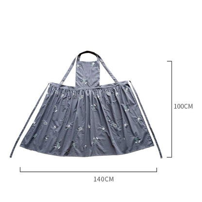 Ownkoti – Tablier en coton avec broderie florale et poches