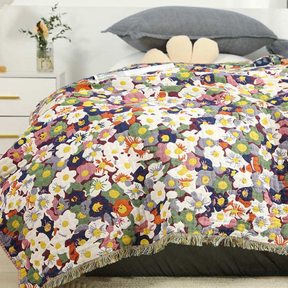Ownkoti – Couette en coton douce et réversible avec motif floral rustique