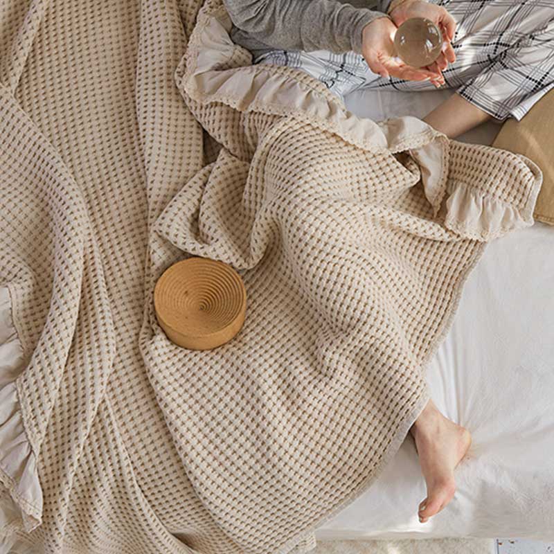 Couverture de canapé en tissage gaufré Ownkoti, couette confortable