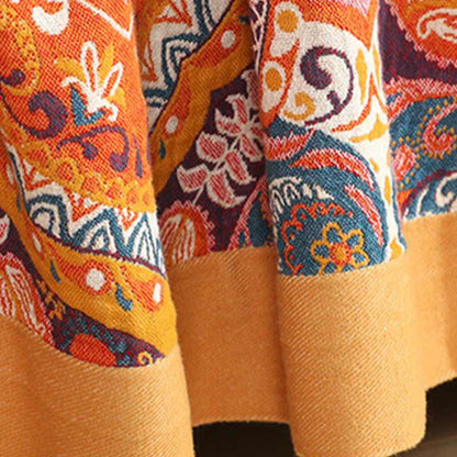 Couverture de canapé en coton bohème orange