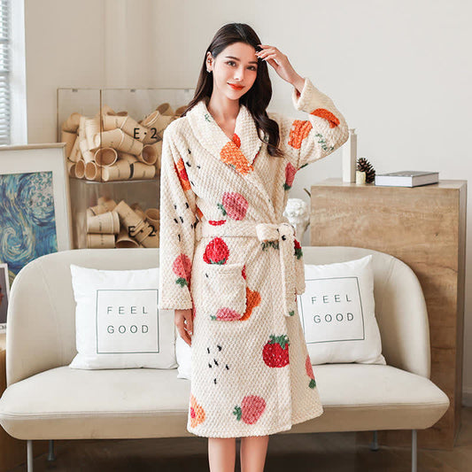 Peignoir respirant Ownkoti avec imprimé fruit et ceinture