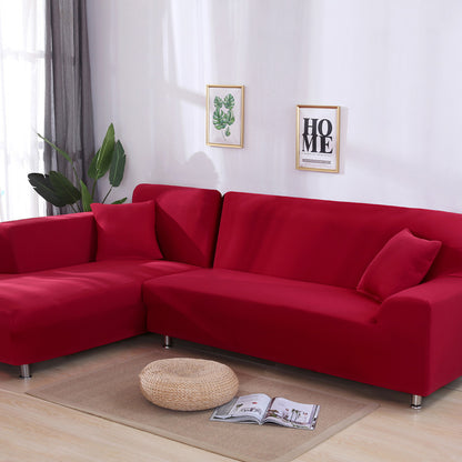 Housse de canapé de couleur unie, élastique et extensible