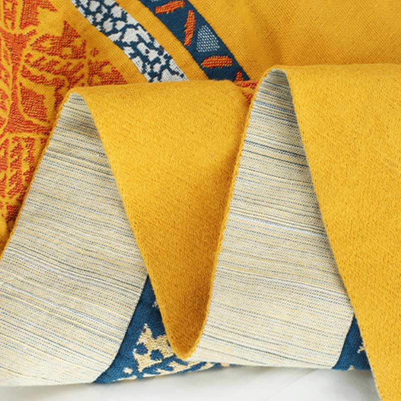 Couette d'été réversible bohème Ownkoti à fleurs jaunes