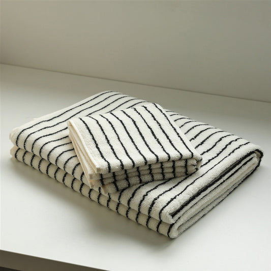 Serviette en coton respirant à rayures blanches et noires