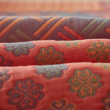 Couette réversible colorée en coton à motif carré