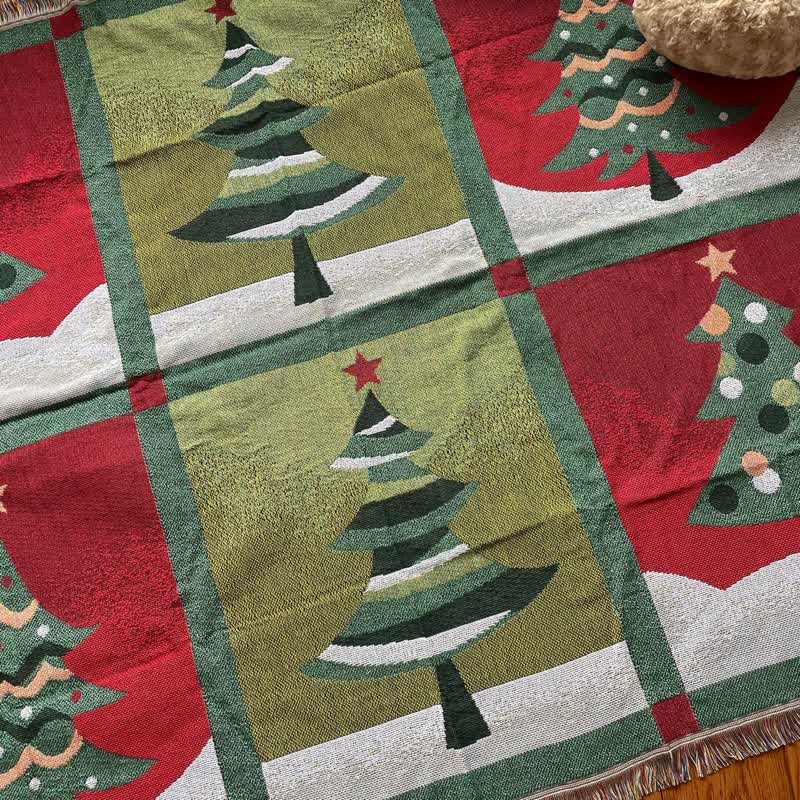 Couverture à pompons décorative pour sapin de Noël