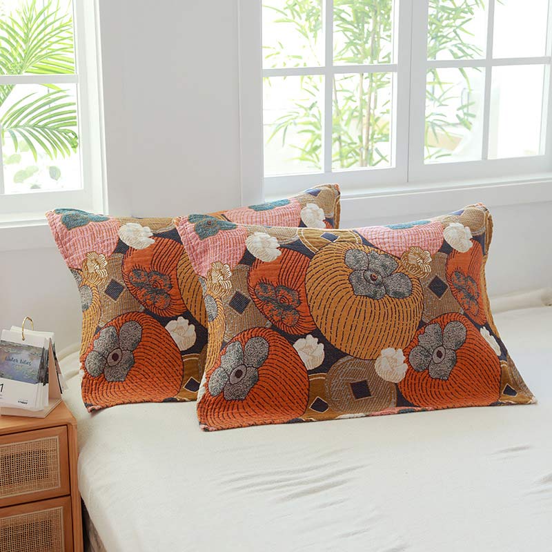 Serviette d'oreiller en gaze de coton kaki coloré (2 pièces)