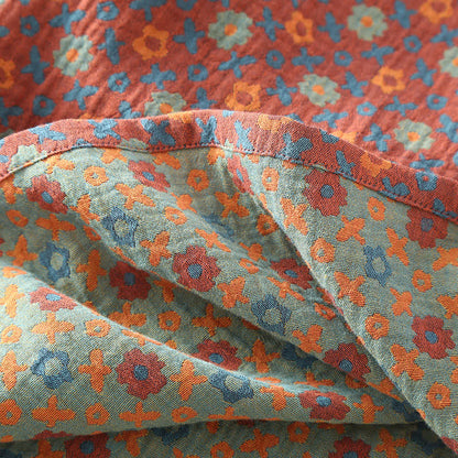 Chemise de nuit en coton doux à col rond et motif floral