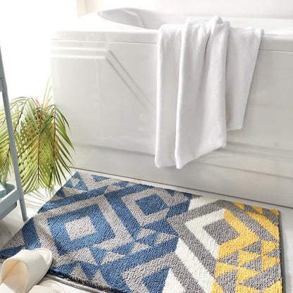 Tapis de salle de bain doux et antidérapant Ownkoti avec motif de feuilles