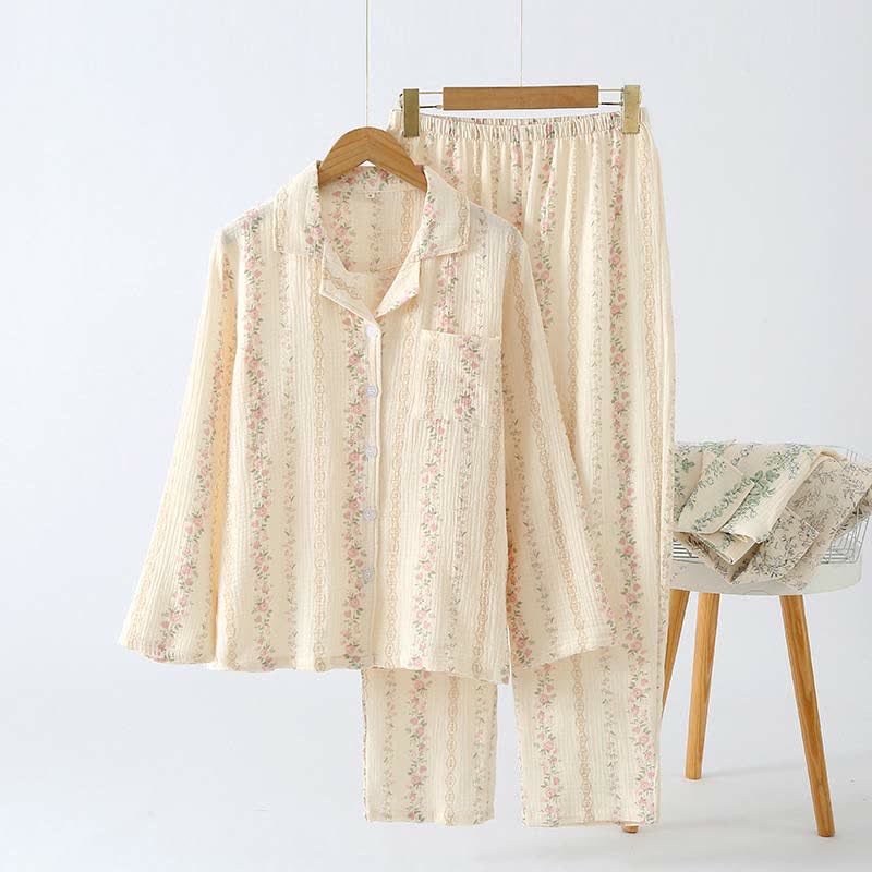 Ensemble de vêtements de détente en pur coton de style forestier