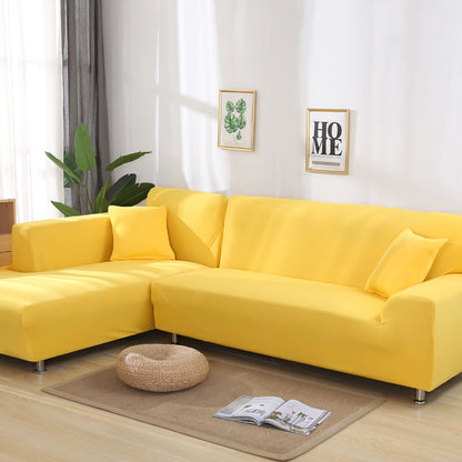 Housse de canapé de couleur unie, élastique et extensible