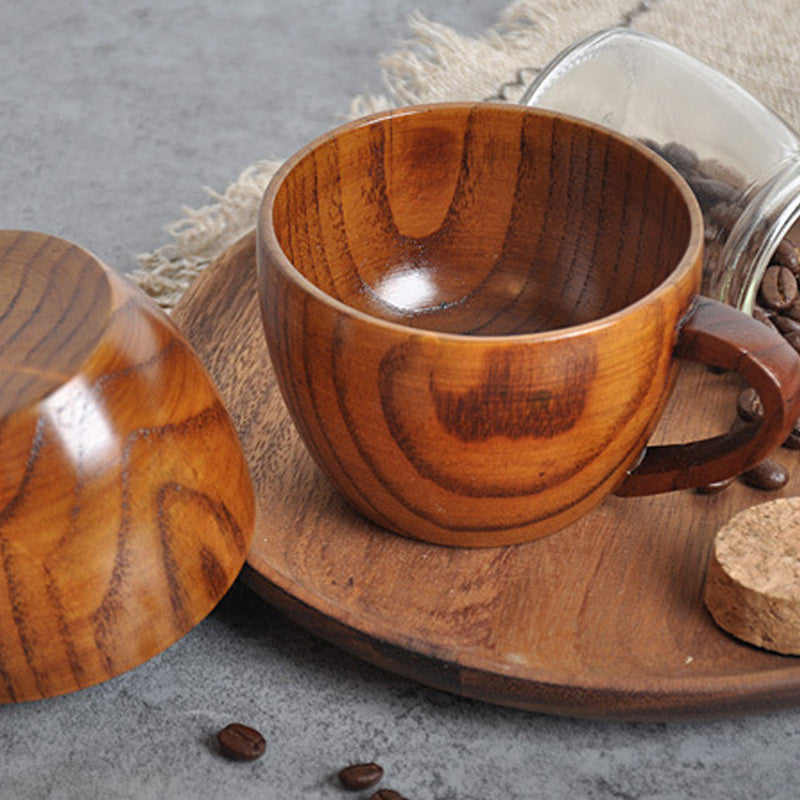 Tasse à thé en bois naturel Ownkoti avec anse (2 pièces)