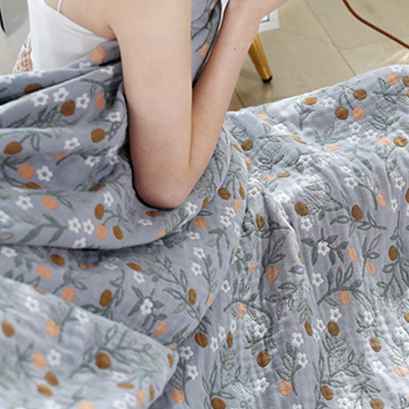 Couette réversible rétro, couette douce à motif floral