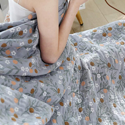 Couette réversible rétro, couette douce à motif floral