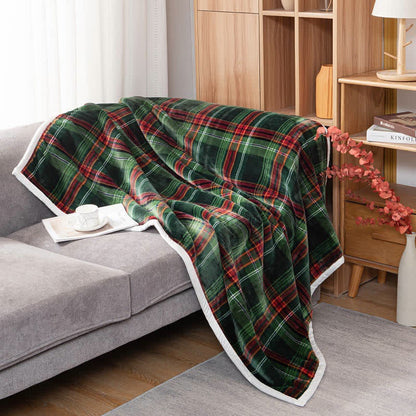 Couverture épaisse classique Ownkoti avec motif à carreaux de Noël